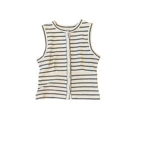 MADEWELL Striped Sleeveless Top - Black and White Sz XS